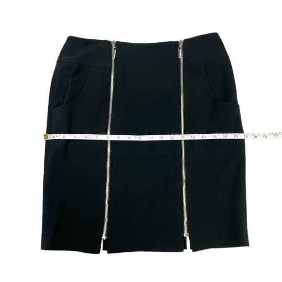Adrienne Vittadini Studio Skirt Black Double Zip Front Women's 6 Career Office - Picture 5 of 13